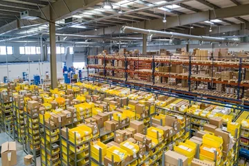 Sea freight and warehouse logistics — container storage and forklift operations
